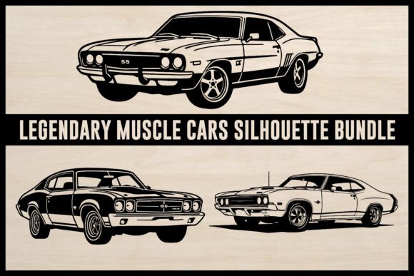 Download Legendary Muscle Cars SVG Silhouettes - Premium Resources