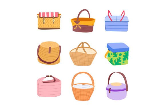 Download Picnic Basket Set Cartoon Vector Illustr - Cartoon Collection