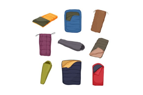 Download Bag Sleeping Cartoon Icons Set Vector - Cartoon Collection