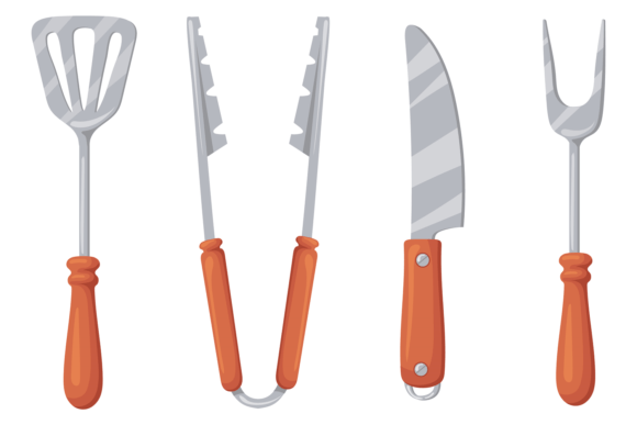 Download Grill Tools Set. Cartoon Summer Barbecue - Cartoon Collection