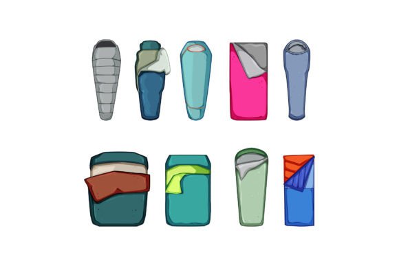 Download Sleeping Bag Set Cartoon Vector Illustra - Cartoon Collection
