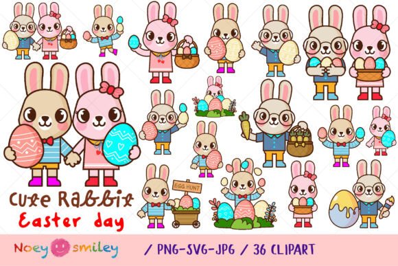 Download Easter Bunny Rabbits Cartoon Clipart - Cartoon Collection