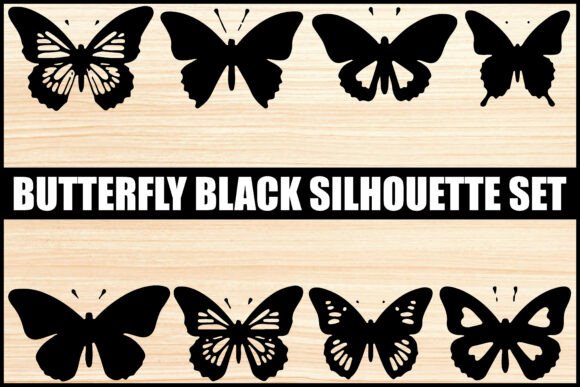 Download Butterfly Black Vector Silhouette Set - Black Collection