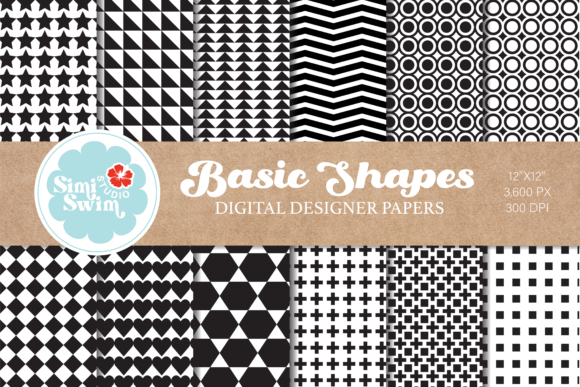 Download Basic Geometric Black Scrapbooking - Black Collection