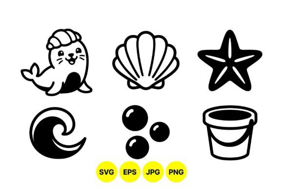 Download Cute Beach Themed Clipart Icons - Premium Bundle
