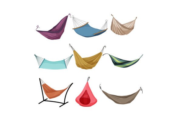 Download Hammock Relax Summer Cartoon Icons Set - Cartoon Collection