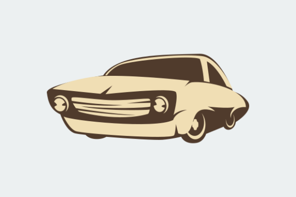 Download Cartoon Style Simple Classic Retro Car - Cartoon Collection