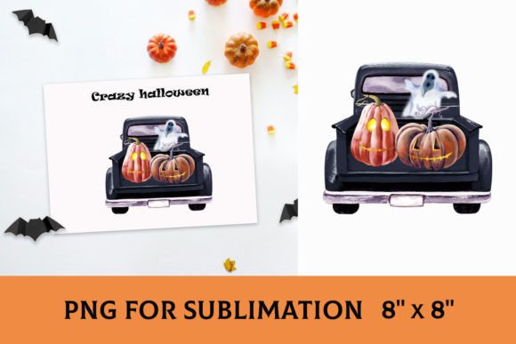 Download Halloween Black Truck. Spooky Pumpkins - Black Collection
