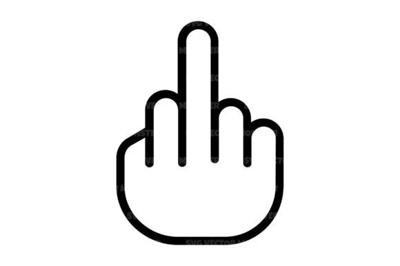 Download Cartoon Middle Finger Icon Svg Cut File - Cartoon Collection