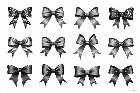 Download Black Ribbon Bow Illustration for Crafts - Black Collection