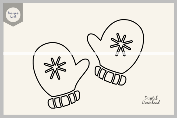 Download Christmas Mittens Outline SVG Clipart - Outline svg clipart Collection
