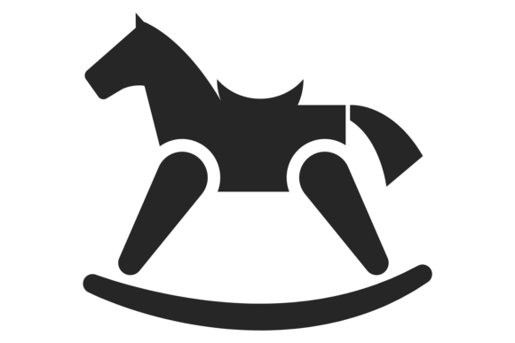 Download Rocking Horse Icon. Kid Riding Toy Black - Black Collection