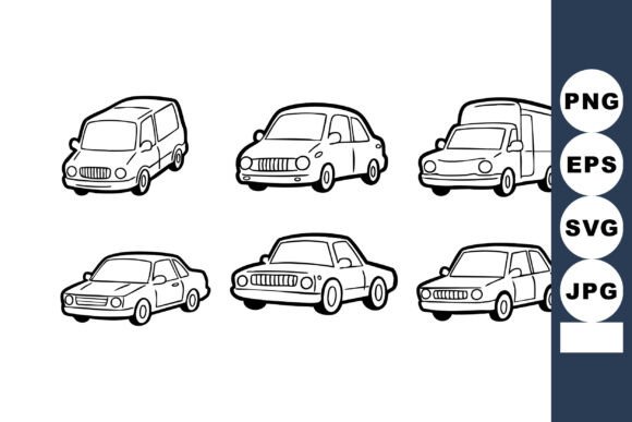 Download Hand-drawn Black and White Vintage Car I - Black Collection