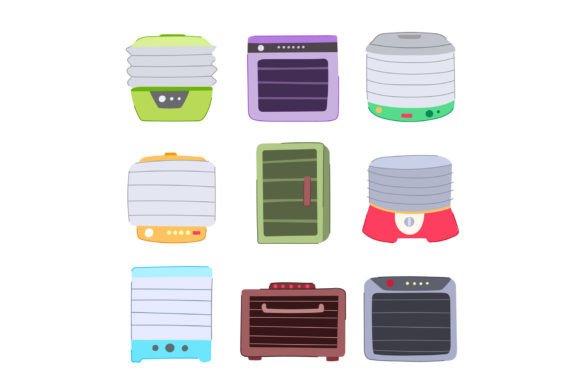 Download Dehydrator Food Set Cartoon Vector Illus - Cartoon Collection