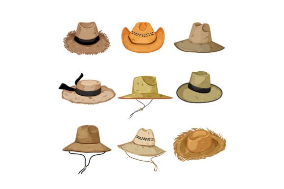 Download Straw Hat Set Cartoon Vector - Cartoon Collection