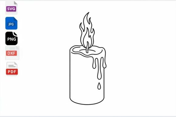Download Dripping Candle Outline SVG Clipart - Outline svg clipart Collection