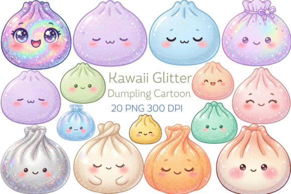 Download Kawaii Glitter Dumpling Cartoon PNG - Cartoon Collection